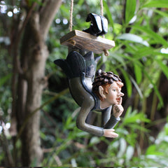 Garden Elf Pendant Resin Statue for Outdoor Decor