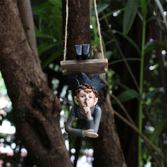 Garden Elf Pendant Resin Statue for Outdoor Decor