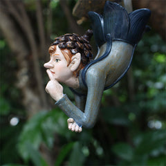 Garden Elf Pendant Resin Statue for Outdoor Decor
