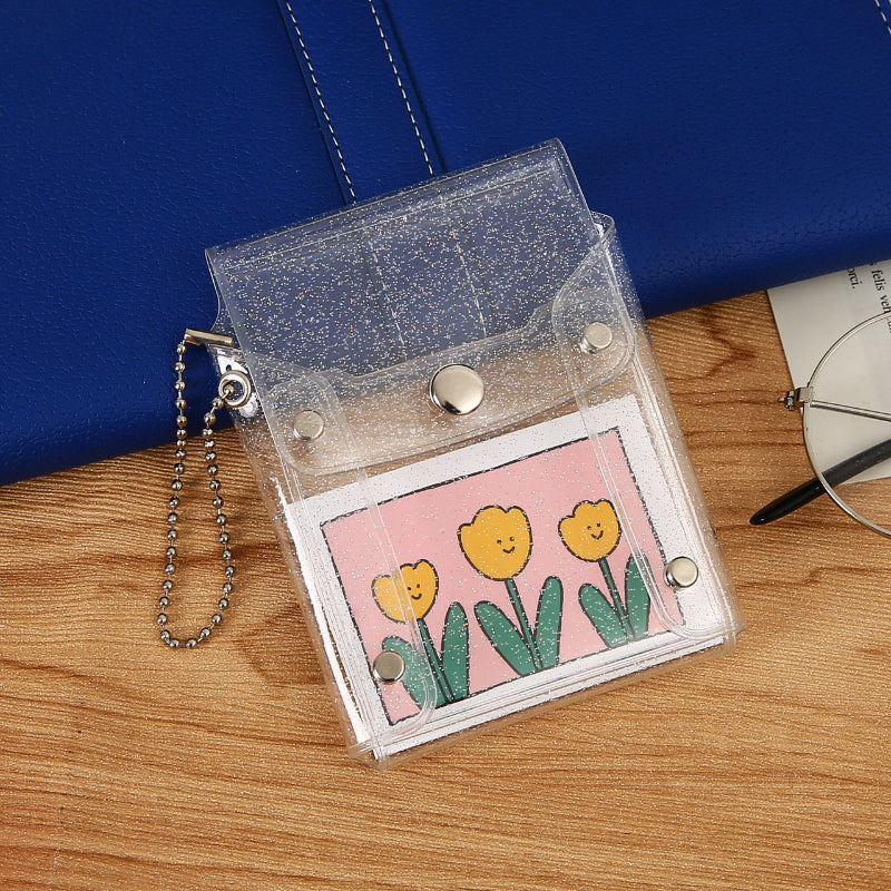 Clear Snap Button Coin Purse with Keychain - Ideal Gift for Girls and Women