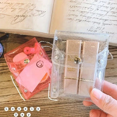 Clear Snap Button Coin Purse with Keychain - Ideal Gift for Girls and Women