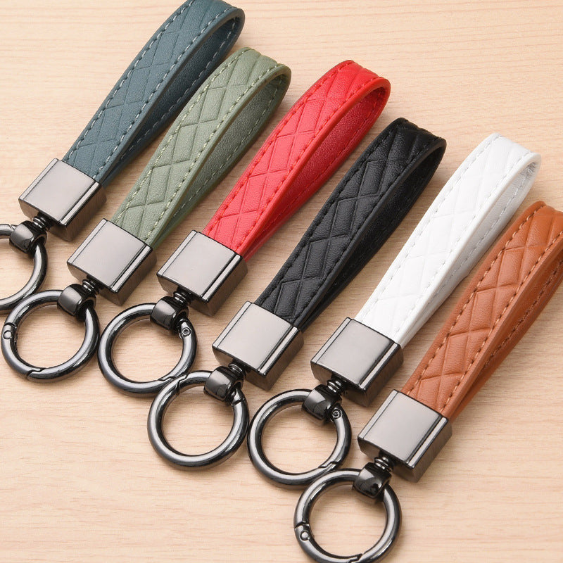 Car Key Chain Lanyard For Couples PU Leather Alloy Key Chain Ring