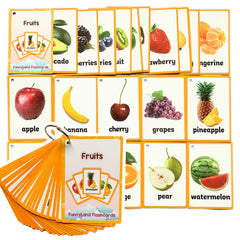 21Pcs Fruit Kids Flash Cards Educational Learning Baby Toys Pre Kindergarten