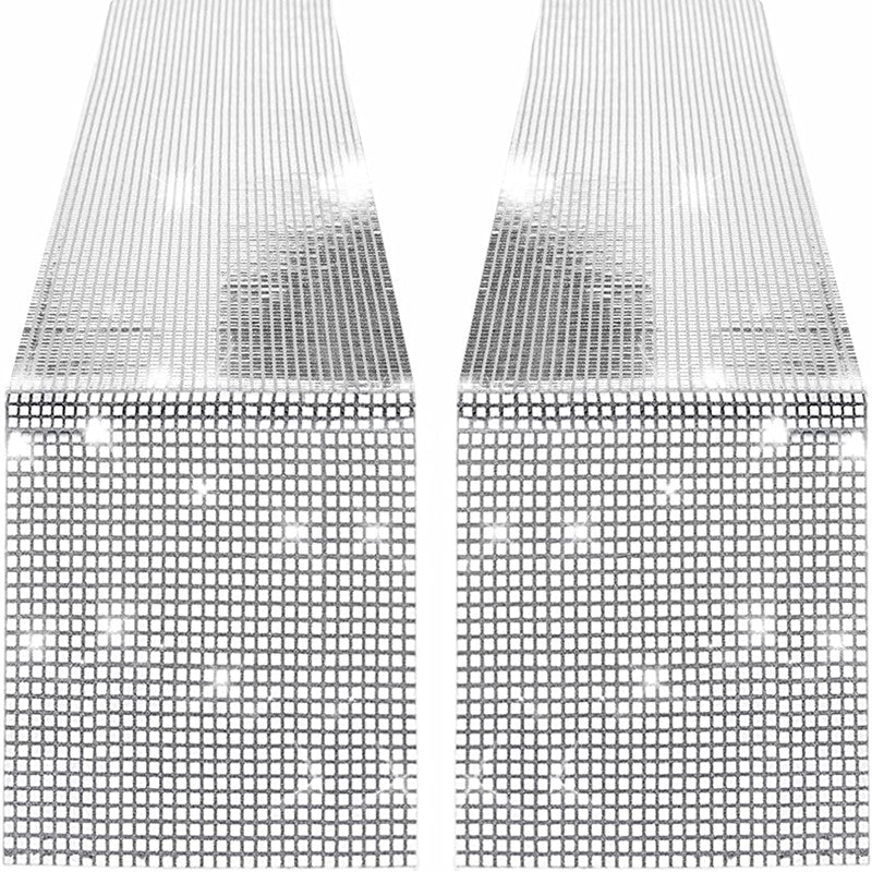 2pcs Sequin Table Runner Disco Party Table Runner Solid Table Cover