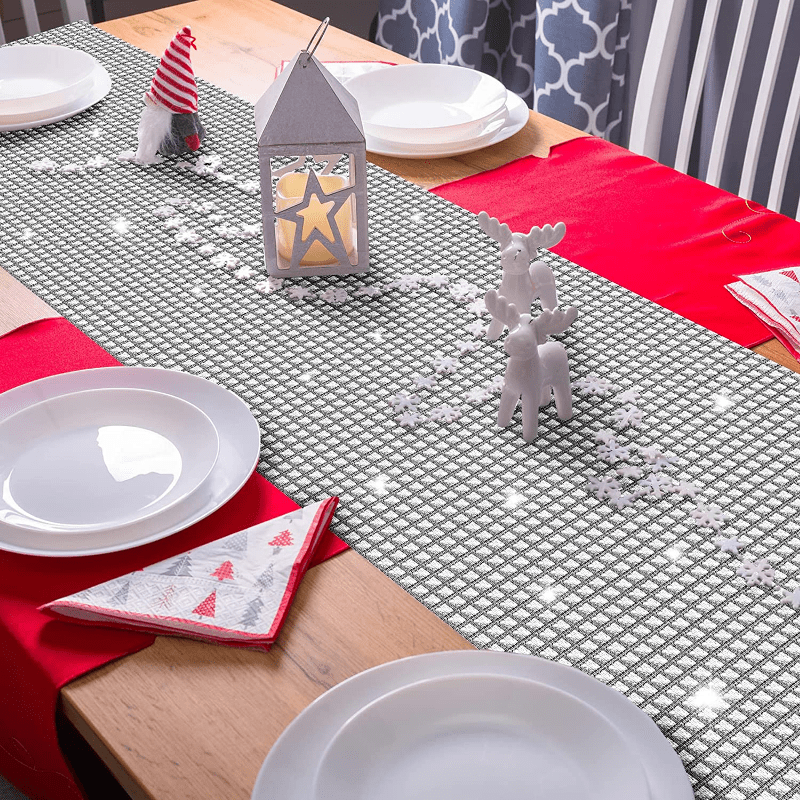 2pcs Sequin Table Runner Disco Party Table Runner Solid Table Cover