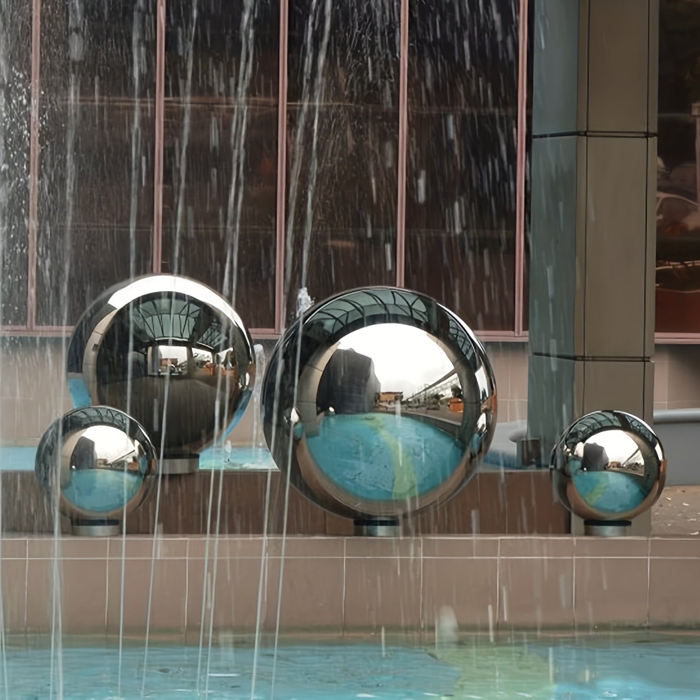 6pcs Stainless Steel Gazing Ball Garden Decoration Sphere