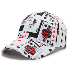 Poker Letters Print Baseball Cap Cotton Casual Sport Cap Hat Hip Hop Cap