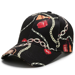 Poker Letters Print Baseball Cap Cotton Casual Sport Cap Hat Hip Hop Cap