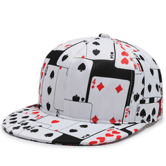 Poker Letters Print Baseball Cap Cotton Casual Sport Cap Hat Hip Hop Cap