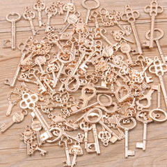 30g Vintage Mixed Key Charms for Jewelry Making DIY Supplies