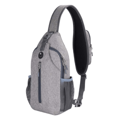 Men's Crossbody Bag with Earphone Hole & Bottle Pocket for Outdoor Sports
