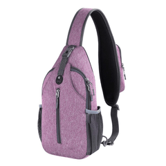 Men's Crossbody Bag with Earphone Hole & Bottle Pocket for Outdoor Sports