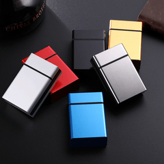 Metal Automatic Bounce Cover Cigarette Case For Men