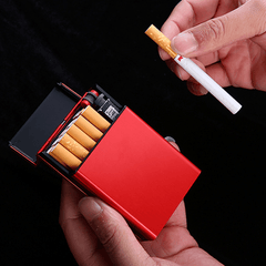Metal Automatic Bounce Cover Cigarette Case For Men