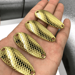 4pcs Metal Dragon Scales Sequins Bare Bait 15g Spoon Shaped Flying Bait