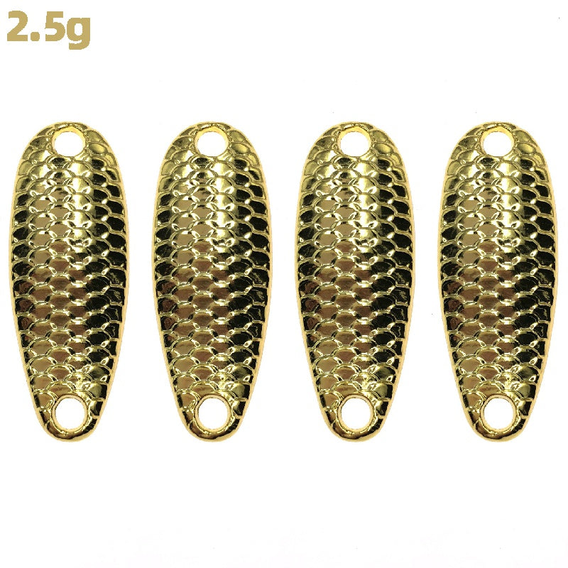 4pcs Metal Dragon Scales Sequins Bare Bait 15g Spoon Shaped Flying Bait