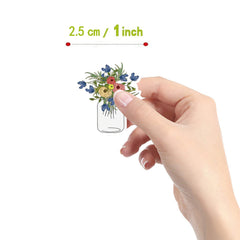 500pcs Round Flower Arrangement Label Stickers 2.54cm - 10 Patterns