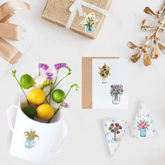 500pcs Round Flower Arrangement Label Stickers 2.54cm - 10 Patterns