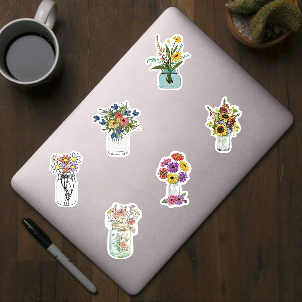 500pcs Round Flower Arrangement Label Stickers 2.54cm - 10 Patterns