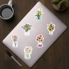 500pcs Round Flower Arrangement Label Stickers 2.54cm - 10 Patterns