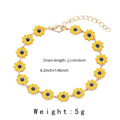 Daisy Flower Feet Chain Anklet Adjustable Foot Jewelry
