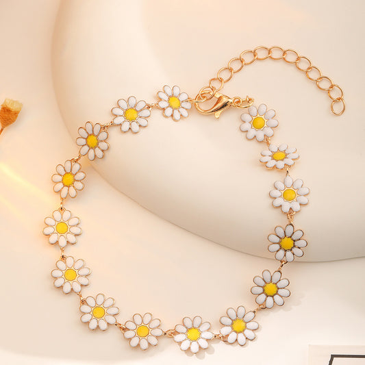 Daisy Flower Feet Chain Anklet Adjustable Foot Jewelry