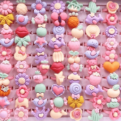 Kids Cartoon Jelly Finger Rings Cute Resin Jewelry for Girls