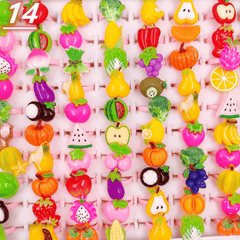 Kids Cartoon Jelly Finger Rings Cute Resin Jewelry for Girls