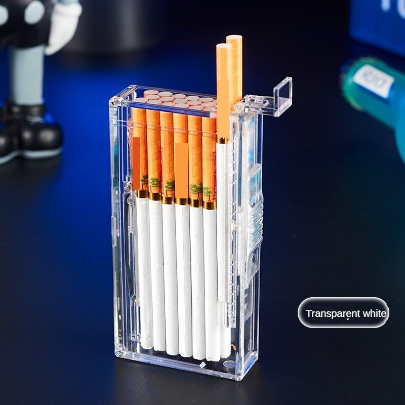Transparent Automatic Cigarette Box Two In One Capacity Of 20 Cigarettes