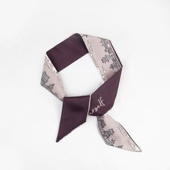 Silky Hair Ribbon Scarf Twilly Satin Neckerchief