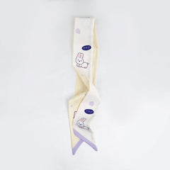 Silky Hair Ribbon Scarf Twilly Satin Neckerchief