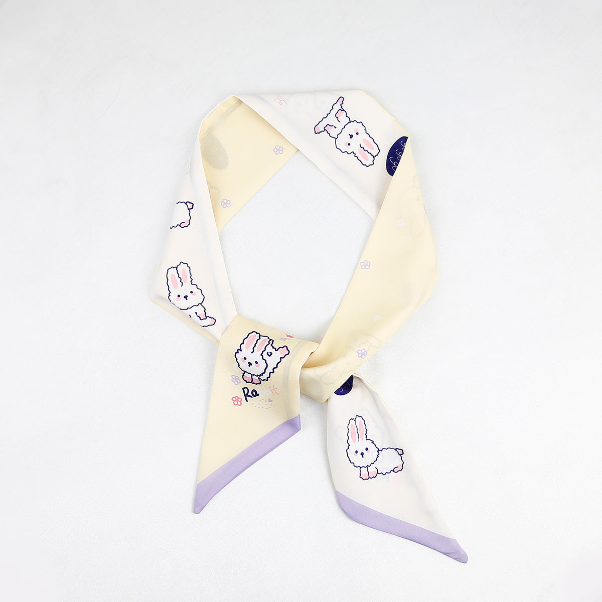 Silky Hair Ribbon Scarf Twilly Satin Neckerchief