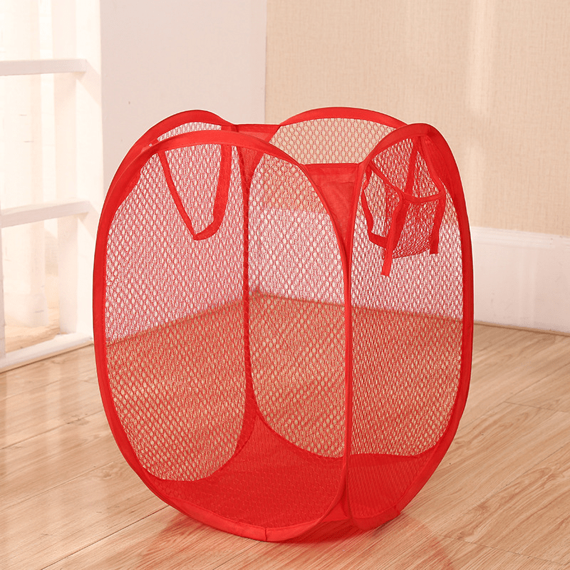 Folding Mesh Laundry Basket Large Capacity Lightweight Clothes Storage