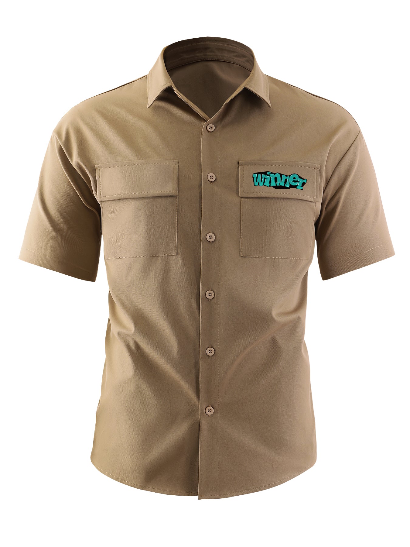 Letter Print Men s Casual Short Sleeve Cargo Shirt
