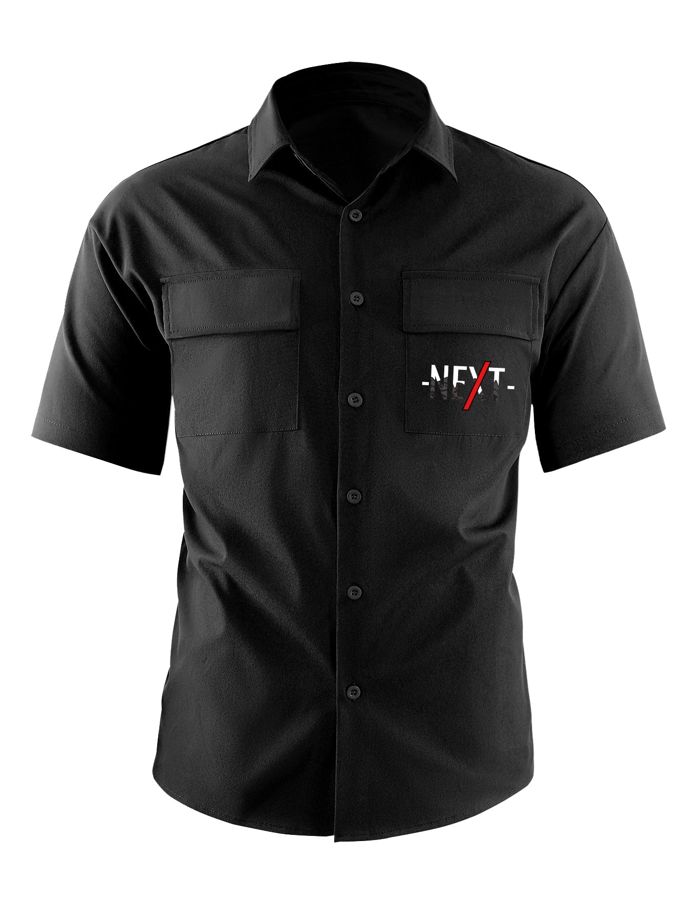 Letter Print Men s Casual Short Sleeve Cargo Shirt