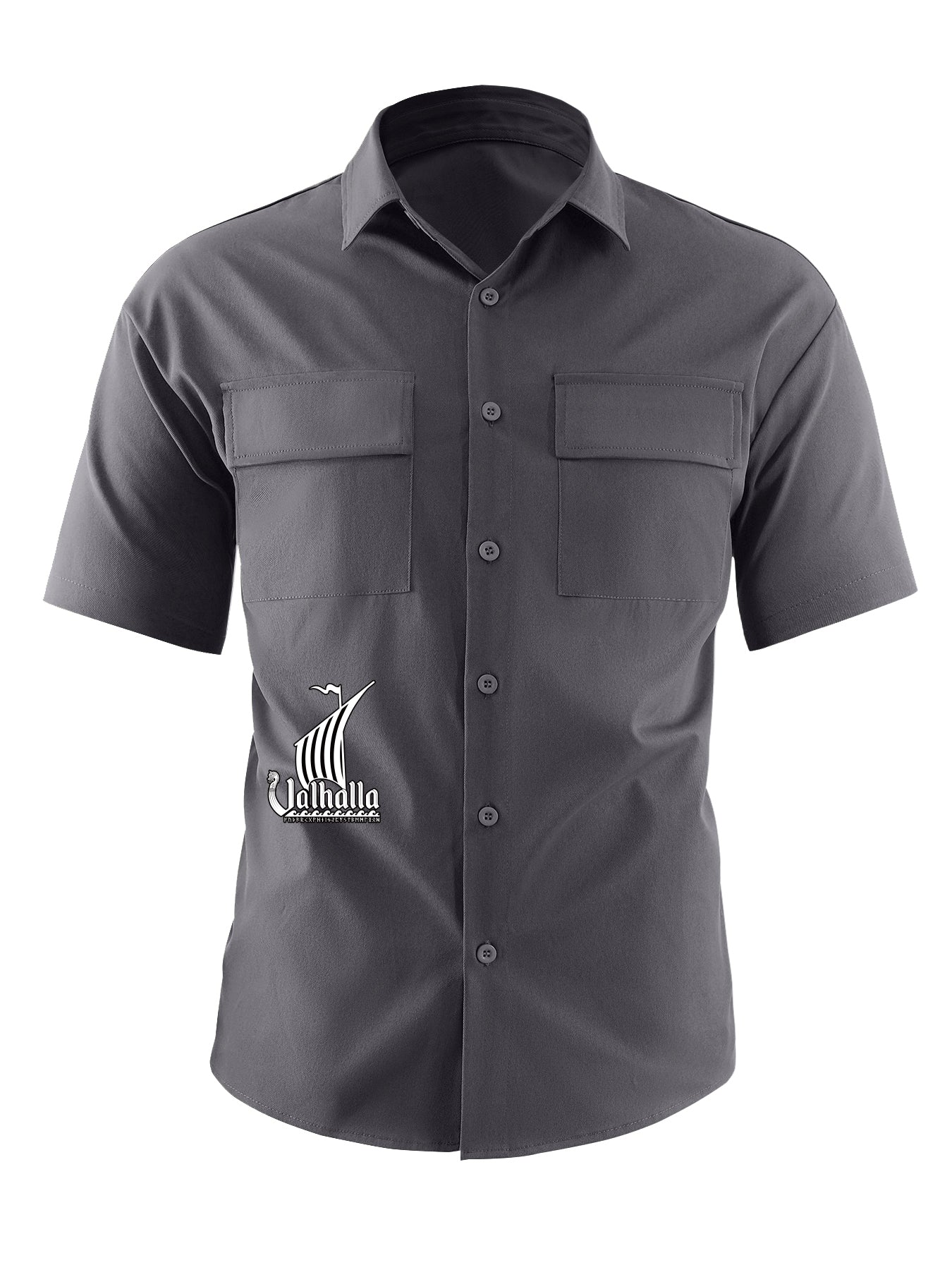 Letter Print Men s Casual Short Sleeve Cargo Shirt