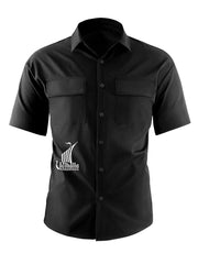 Letter Print Men s Casual Short Sleeve Cargo Shirt