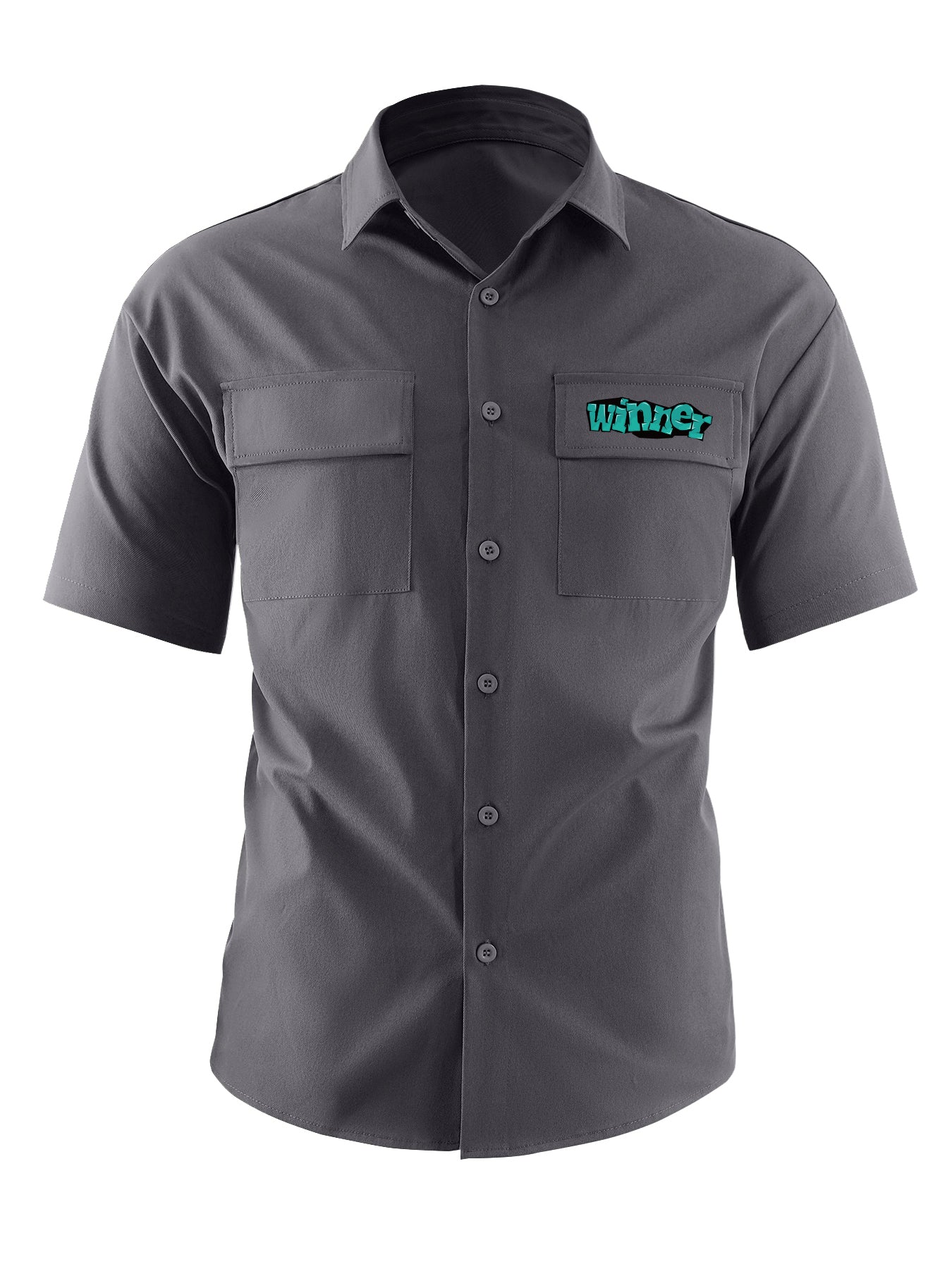Letter Print Men s Casual Short Sleeve Cargo Shirt