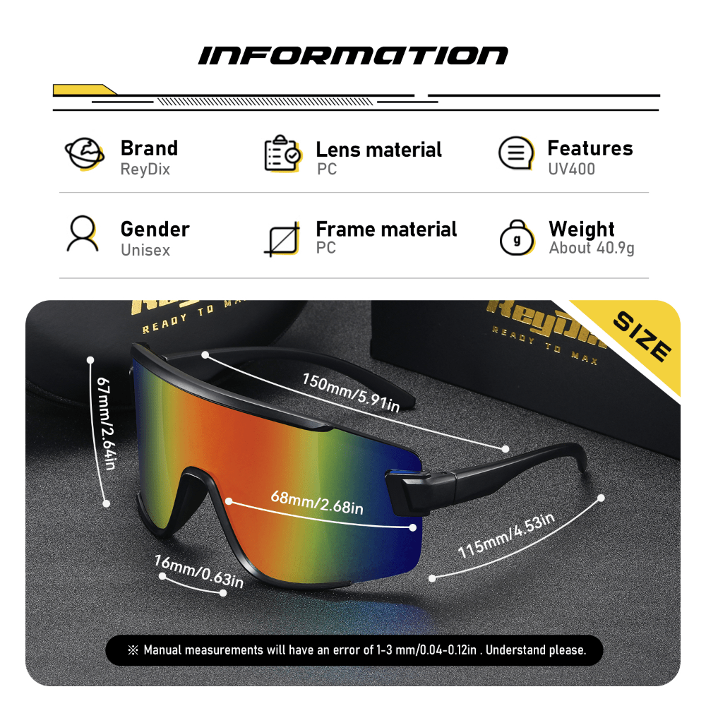 ReyDix Colorful Sports Sunglasses for Men