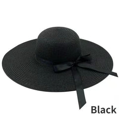 Women's Foldable Wide Brim Straw Sun Hat UV Protection