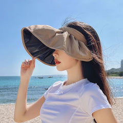 Wide Brim UV Protection Sun Hat Solid Shell Visor Hat