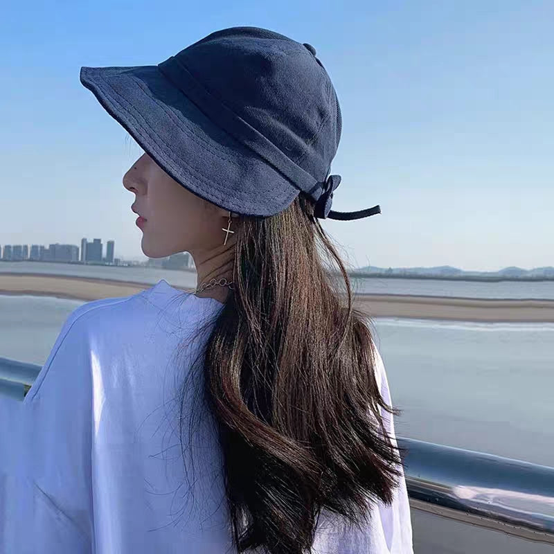 Wide Brim UV Protection Sun Hat Solid Cotton Visors Fisherman Hat