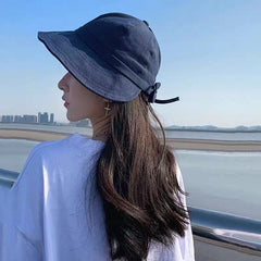 Wide Brim UV Protection Sun Hat Solid Cotton Visors Fisherman Hat