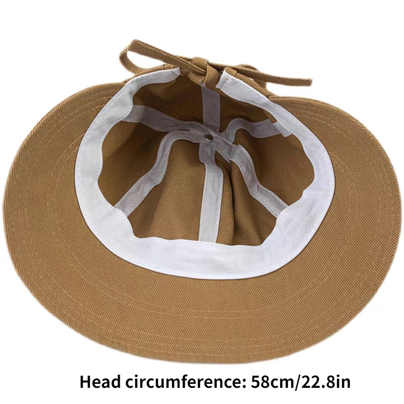 Wide Brim UV Protection Sun Hat Solid Cotton Visors Fisherman Hat