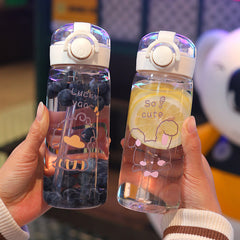 400ml Reusable Plastic Water Bottle with Straw