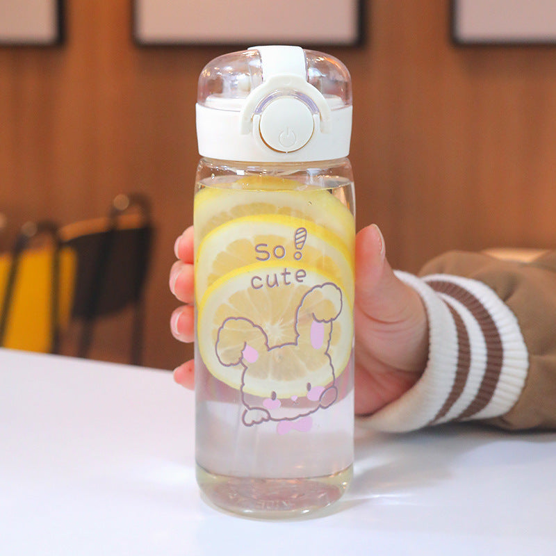 400ml Reusable Plastic Water Bottle with Straw