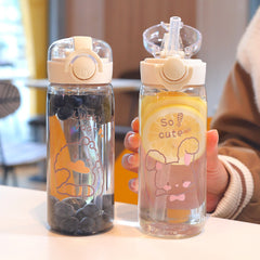 400ml Reusable Plastic Water Bottle with Straw