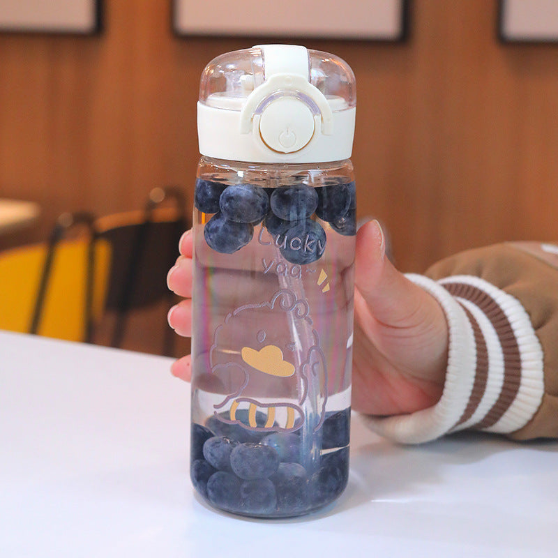 400ml Reusable Plastic Water Bottle with Straw