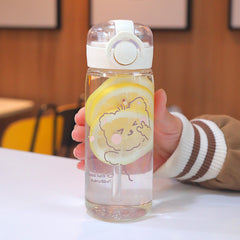 400ml Reusable Plastic Water Bottle with Straw