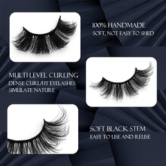 20 Pairs Fluffy Mink Lashes Natural Volume Curly False Eyelash Extension